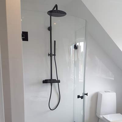 installation duschblandare, takdusch